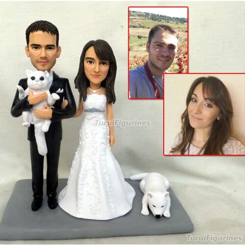 Gifts for wedding bride groom cake topper customized with dog cat funny wedding gift personalized handmade present sounenirs