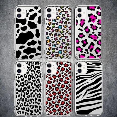 Ottwn Leopard Cow Grain Clear Silicone Phone Case For iPhone 12 Pro Mini 11 Pro X XR XS Max 7 8 Plus SE 2020 Soft TPU Back Cover