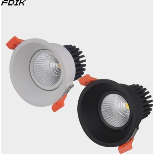 Anti Glare Recessed Dimmable COB LED Downlights 9W 12W 15W LED Ceiling Spot Lights AC85-265V LED Ceiling Lamps Indoor Lighting