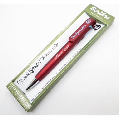Scrikss Trabzonspor Licensed Metal Ballpoint Pen-İsme Special Pen-Licensed Original