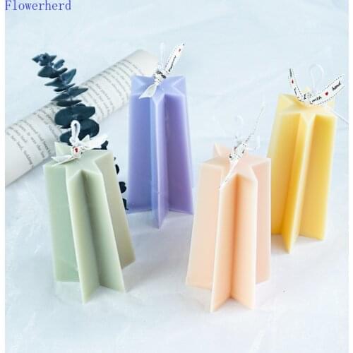Six-pointed Star Tower Candle Mold Handmade Scented Diy Plastic Mold Candle Making Supplies Wax Melt Mold Clay Mold Cake Mold
