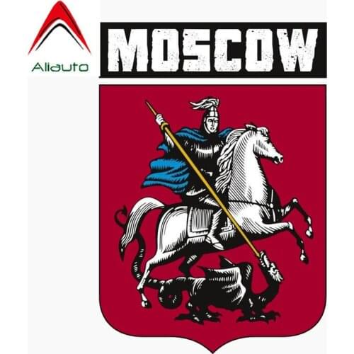 Aliauto Interest Reflective Car Sticker Moscow Coat of Arms Shield Helmet Flag Decoration Personality Decal PVC,12cm*8cm