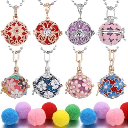 High Quality Daisy Sunflowers Aromatherapy Diffuser Necklace Essential Oil Diffuser Mexico Chime Ball Caller Lockets Necklace