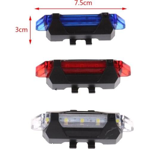 USB Rechargeable Bike LED Tail Light Bicycle Safety Cycling Warning Rear Lamp