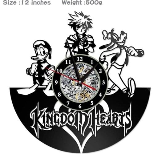12" Vinyl Record Wall Clock My United Kingdom of Hearts Style Clocks for Living Room Silent Vintage CD Hanging Clock