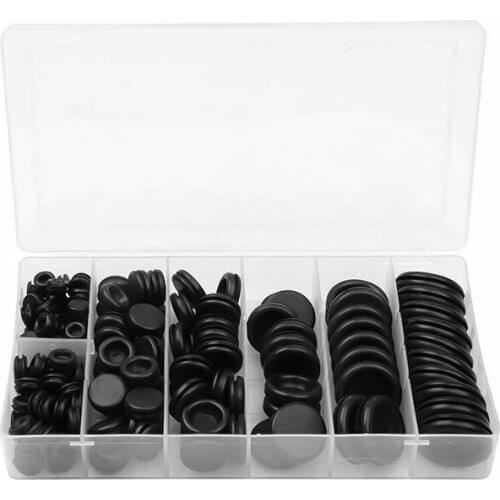 170pcs Assortment Rubber Sealing Grommets Set Cap Blind Body Plugs Kit Protect Wire Cable Accessories Multi Sizes