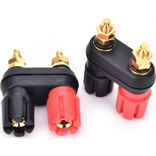 2pcs Speaker banana plug BINDING POST terminal connector banana socket Dual Female Banana Plug for Speaker Amplifier