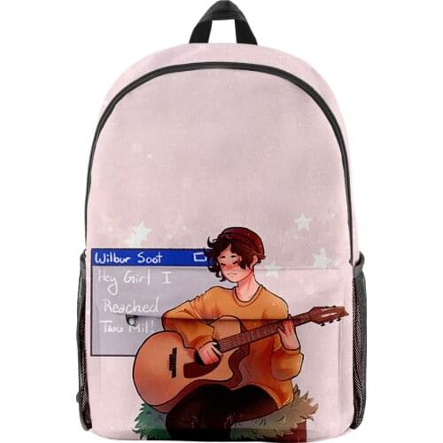 2021 3D Wilbur Soot Dream Team Men Women Backpack Fabric Oxford School Bag High Capacity Teenager Child Bag Travel Backpack