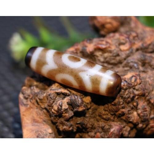 44MM Treasure Unique Magic Energy Tibetan Old Agate Lotus Heart 3 Eye dZi Bead Amulet Pendant UPD0407A Timestown UPD210106A