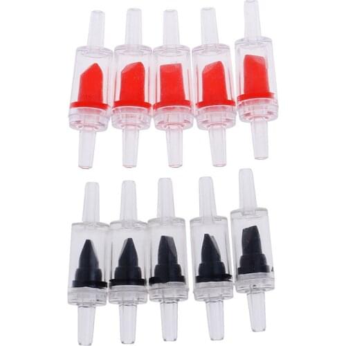5Pcs Home Fish Aquarium Air Pump Check Valve One Way Non-Return Check Valve Aquarium Co2 System Air Pump Pet Product Red Black