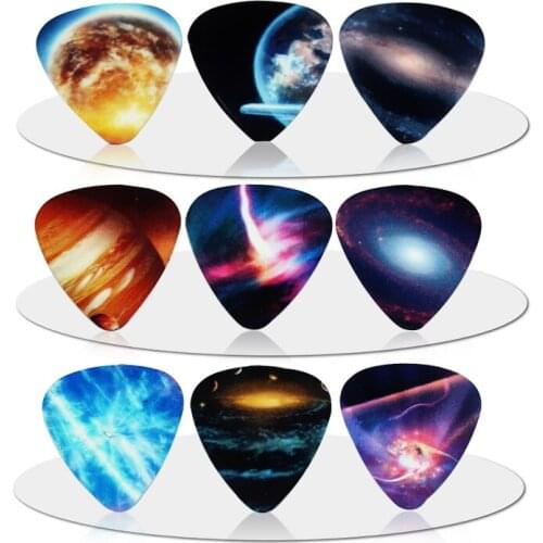 5pcs/Lot 0.71mm Thickness Vastness of The Universe Star Guitar Picks Pattern Guitar Strap Guitar Parts Guitar Accessories