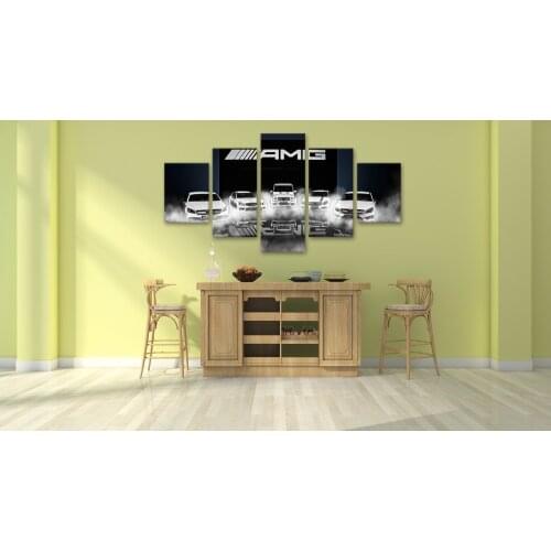 Canvas Ben z car 5 Piece Pictures Sports Car Off-Road Vehicle Wall Art Pictures for Living Room Posters Home Decoration painting