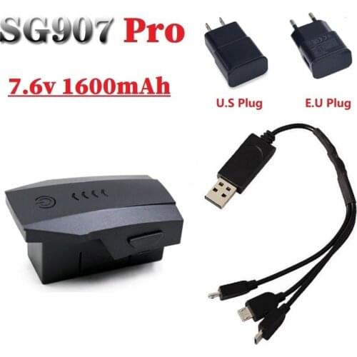 7.6V 1600mAh Lipo Battery For SG907pro SG-907 Pro Drones 5G GPS RC Quadcopter Spare Parts Charger / Receivers / Portable bag