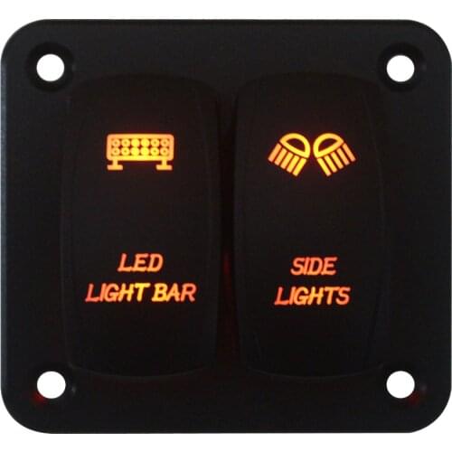 Aluminum Dual Led 2 Gang Rocker Switch Panel 4 Screws Waterproof 2 Way Car Boat Marine 4X4 ON OFF Rocker Switches, Custom DIY