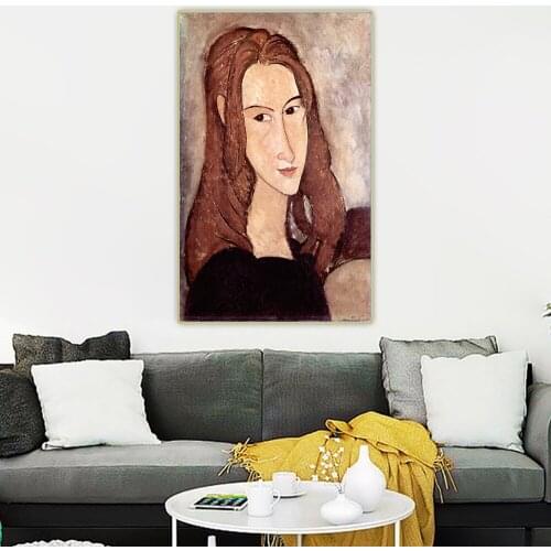 Amedeo Modigliani《Portrait of Jeanne Hebuterne》Canvas Art Oil Painting Picture Wall Hanging Decor Home Living Room Decoration