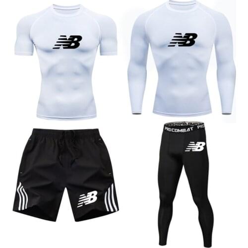 BJJ MMA Rashguard Men Sport Suits New Fitness Boxing Sets Muay Thai Shorts Set Mens Fightwear Gym Bodybuild Running Training Kit
