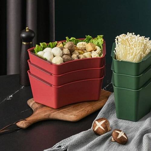 Household Hot Pot Dish Sink Dish Basket Assortment Rectangular Vegetable Fruit Assortment Drain Basket Storage Basin