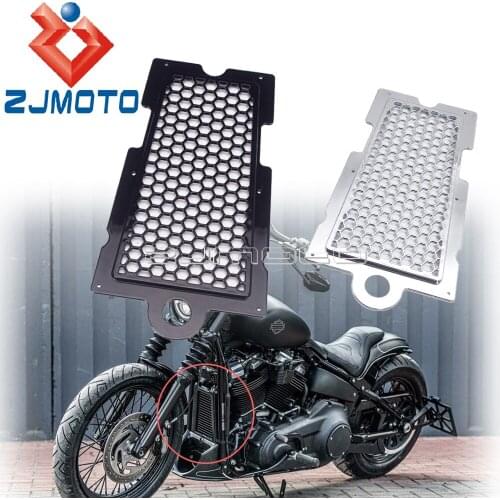 Black Honeycomb Mesh Radiator Grille Guard Shield Cover for Harley Softail Fat Bob Street Bob FXBB FLDE FXD FXLR 2018 2019 2020