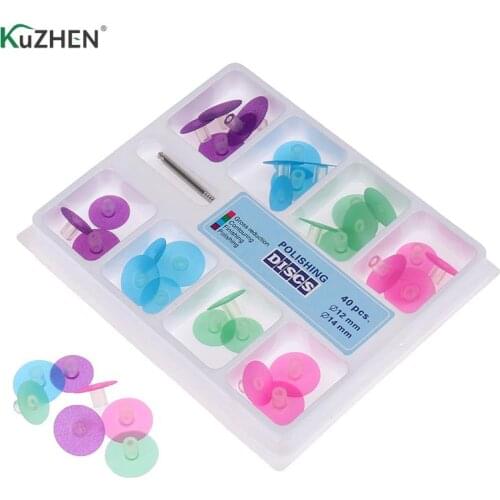 40pcs Dental Finishing And Polishing Discs Gross Reduction Contouring Mandrel Stripes Set Dental Materials Teeth Whitening