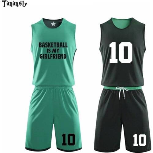 Reversible Basketball Jerseys set Double-side Uniforms Sports Clothes Jerseys Kids Customized shirts with Basketball shorts Men