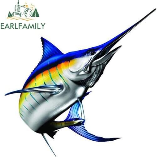 EARLFAMILY 13cm x 12.8cm Xiphias Gladius 3D Car Styling Car Stickers Vinyl Graphic Decor Window Bumper Waterproof Car Body Decal