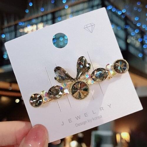 Elegant Luxury Jewelry Hairpins Butterfly Crystal Rhinestone Barrette Hair Clip Korean Girls Women Hair Accessories Headpiece