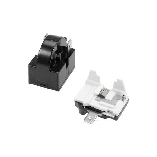 Refrigerator PTC Starter Relay 12 Ohm 2 Pin +Compressor Overload Protector 1/6HP