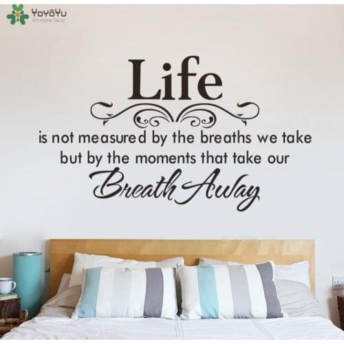 Life Quotes Wall Sticker Master Bedroom Headboard Wall Decal Motto Poem Saying Home Decor Art Mural Modern Design RemovableSY447