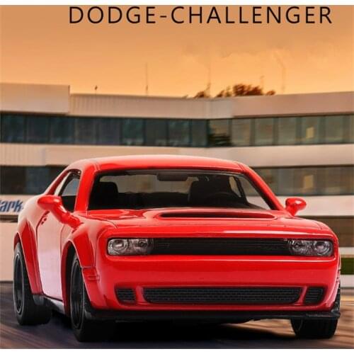 1/36 Dodge Challenger Muscle Sports Alloy Car Model Diecast & Toy Vehicle Police Metal Car Model Simulation Collection Kids Gift