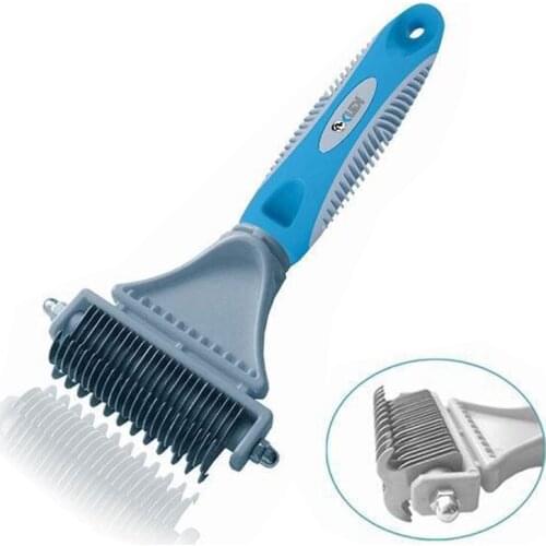 Good design silicone handle stainless steel head pet dematting comb