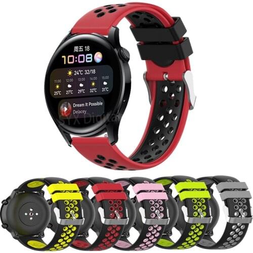 Sports Silicone Replace Strap For Huawei Watch 3/3 Pro/ GT 2 Pro/GT2 46mm Watchband/ HONOR Magic Watch 2 Wristband 22mm Bracelet