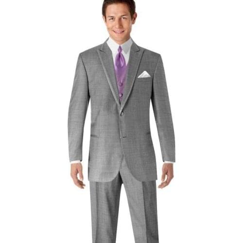 Gray Sharkskin Groom Suit Custom Made Grey Two-Tone Woven Wedding Suits For Men,Bespoke Vintage Gray Coat Gray Wedding Tuxedo