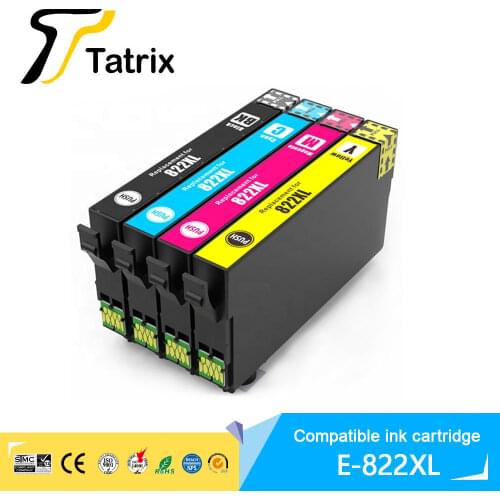 Tatrix E-822 XL T822 822XL Premium Color Compatible Ink Cartridge for Epson WorkForce Pro WF-3820 WF-4820 WF-4830 WF-4834