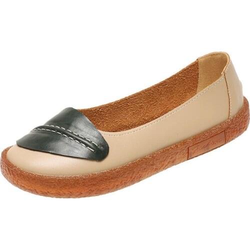 Pea shoes ladies flat shallow mouth womens shoes autumn newest ladies soft bottom tendon bottom wild nurse shoes