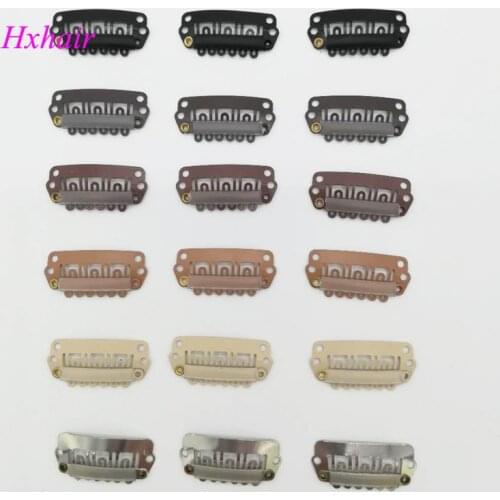 Freeshipping - 500pcs 28mm Wigs Snap Clips / Toupee Snap Clips for Hair Extension / Weft Hair Extensions