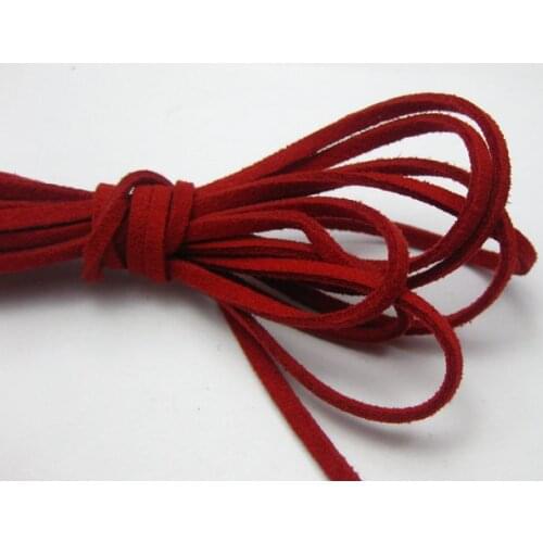 100 Yards Red Faux Suede Flat Leather Cord Lace String 3mm