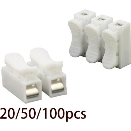 2 3 Pins Electrical Cable Terminals wire Connectors CH2 CH3 Quick Splice Lock Wire Terminal 20mm 20pcs 50pcs 100pcs