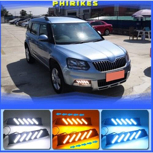 2Pcs For Skoda Yeti 2014-2017 LED Daytime Running Turning Signal Light DRL Fog Lamp Brake light Lamp