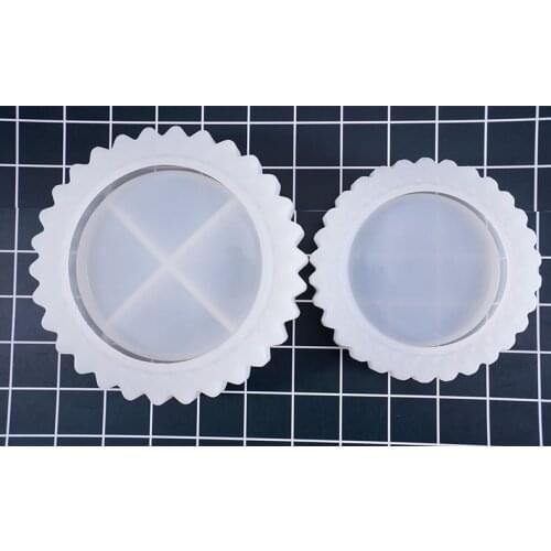 2018 New Transparent Silicone Gear side Round ashtray mould Mould Square DIY Epoxy Jewelry Mold resin molds for jewelry