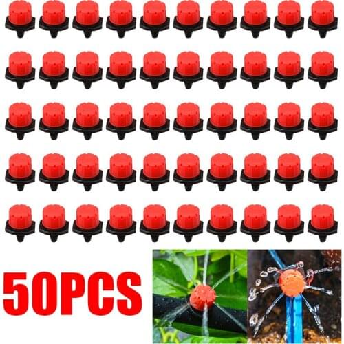 50Pcs Adjustable Irrigation Heads Plants Drip Sprinklers Micro Plants Irrigation Watering Drip Sprinklers Garden Water Tool