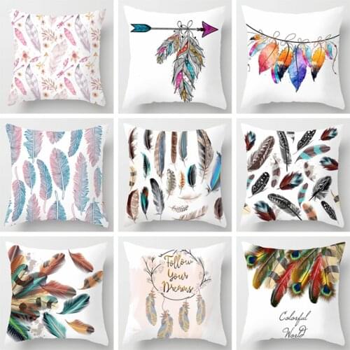Boho Feather Cushions Cover for Sofa Car Summer Decorative Pillows Case Fashion Home Decor Throw Pillows Cases Wholesale