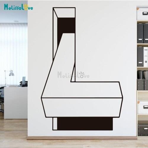 Big L Optical Illusion Decal Geometric Office Study Room Home Decor Removable Vinyl Wall Sticker Mural BD482