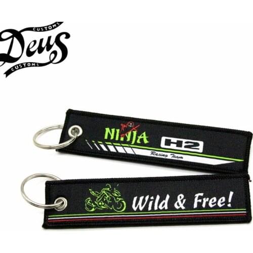 Motorcycle Embroidery Key Holder Chain Collection Keychain For Kawasaki NINIA H2 Badge Keyring