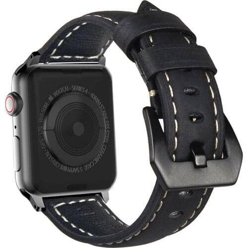 For apple watch series 6 5 4 se band Genuine Leather strap for iwatch 3 bands 42mm 38mm bracelet men women watchband correa