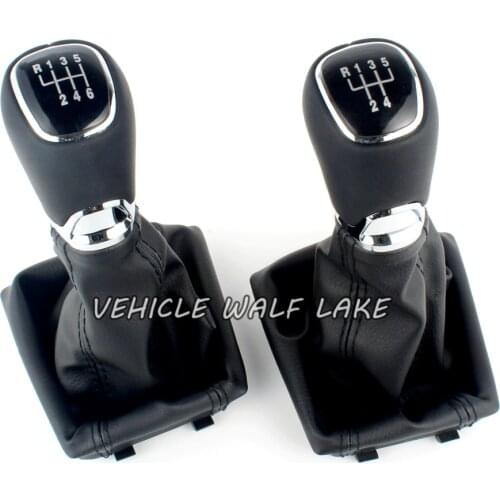 For Skoda Octavia A7 MK3 2013 2014 2015 2016 2017 Car-Styling 5 Speed Car Gear Stick Shift Knob With Leather Gaitor