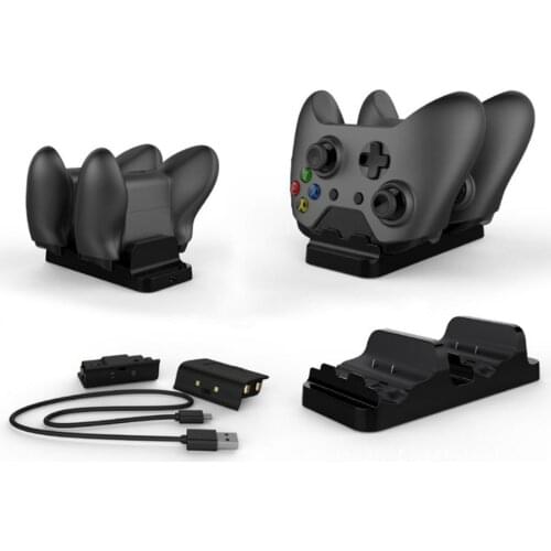 Dual Charging Dock Station Controller Charger with 2x Rechargeable Battery Replacement For XBox One S X for Xbox One Elite