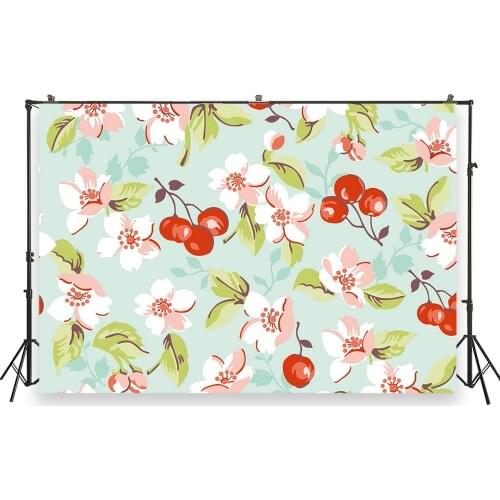 HUAYI Photo Background Newborns Baby Birthday Photography Backdrops Cherry Pattern Custom Studio Photobooth Backdrop XT-7108