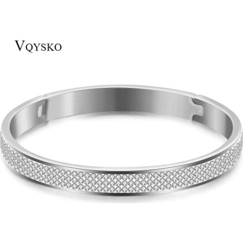Exquisite Crystal Bracelet Brand Open Bangles Pulseira 6.3*5.6cm Fashion Crystal Jewelry Bangles Wholesale