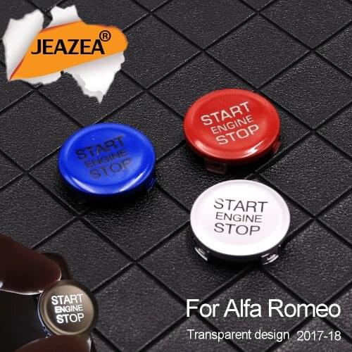 JEAZEA ABS Car Engine Start Stop Switch Button Cover Trim for Alfa Romeo 2017 2018 Ring Cover Stickers Accessories