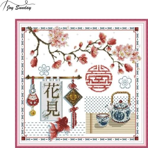 Joy Sunday Chinese Cross Stitfh Kits Sale Embroidery Kits Counted Printed Canvas 14CT 11CT DMC DIY Hand Cross-stitch Needlework